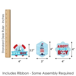 Big Dot Of Happiness Ahoy It's A Boy - Assorted Hanging Nautical Baby Shower Favor Tags - Gift Tag Toppers - Set Of 12 -Anagram Shop GUEST 593f1b46 ef30 4108 8a62 70c69e8a82ae