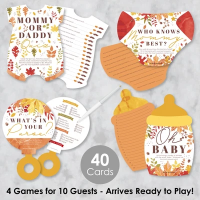 Big Dot Of Happiness Fall Foliage Baby - 4 Autumn Leaves Baby Shower Games - 10 Cards Each - Gamerific Bundle 1 Big Dot Of Happiness Fall Foliage Baby - 4 Autumn Leaves Baby Shower Games - 10 Cards Each - Gamerific Bundle