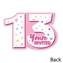 Big Dot Of Happiness Girl 13th Birthday - Shaped Fill-In Invitations - Official Teenager Birthday Party Invitation Cards With Envelopes - Set Of 12 -Anagram Shop GUEST 59a5e4bf e69d 4d32 a862 c38eaacbd86f