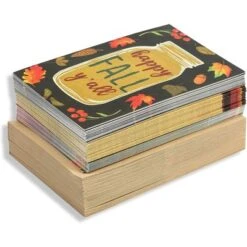 48-Pack Happy Thanksgiving Cards With Kraft Envelopes (4x6 In, 3 Fall Designs) -Anagram Shop GUEST 5a00d4b3 f143 466f b41e 35fc68876aa0