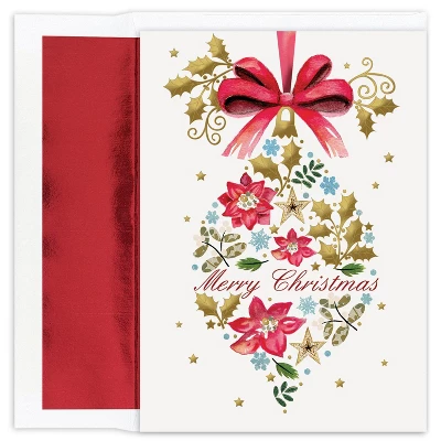 Masterpiece Studios Holiday Collection 16-Count Boxed Christmas Cards With Foil-Lined Envelopes, 7.8" X 5.6", Embossed Vintage Ornament (929200) 1 Masterpiece Studios Holiday Collection 16-Count Boxed Christmas Cards With Foil-Lined Envelopes, 7.8" X 5.6", Embossed Vintage Ornament (929200)