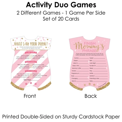 Big Dot Of Happiness Little Princess Crown - 2-in-1 Pink And Gold Princess Baby Shower Cards - Activity Duo Games - Set Of 20 3 Big Dot Of Happiness Little Princess Crown - 2-in-1 Pink And Gold Princess Baby Shower Cards - Activity Duo Games - Set Of 20 - Image 3