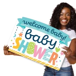 Big Dot Of Happiness Colorful Baby Shower - Gender Neutral Party Yard Sign Lawn Decorations - Welcome Baby Party Yardy Sign -Anagram Shop GUEST 5b3721df e696 4370 9270 df809f13c493