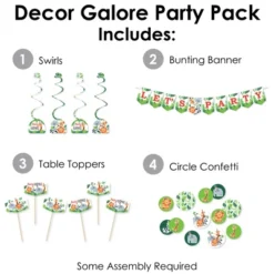 Big Dot Of Happiness Jungle Party Animals - Safari Zoo Animal Birthday Party Or Baby Shower Supplies Decoration Kit - Decor Galore Party Pack - 51 Pc