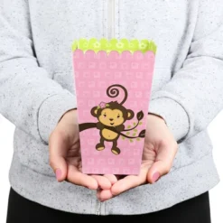 Big Dot Of Happiness Pink Monkey Girl - Baby Shower Or Birthday Favor Popcorn Treat Boxes - Set Of 12 -Anagram Shop GUEST 5badc3f9 5461 4a9d ad44 dacbff2f2f88