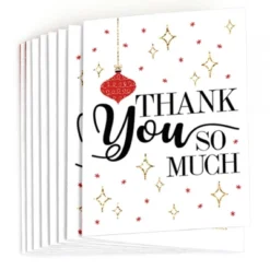 Big Dot Of Happiness Red And Gold Friendsmas - Friends Christmas Party Thank You Cards (8 Count)