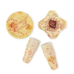 Silver Buffalo Harry Potter Marauder's Map 60-Piece Party Tableware Set | Cups, Plates, Napkins