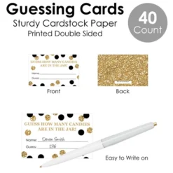Big Dot Of Happiness Adult 100th Birthday - Gold - How Many Candies Birthday Party Game - 1 Stand And 40 Cards - Candy Guessing Game -Anagram Shop GUEST 5c8ce74b abed 40fc af04 b199459e446b