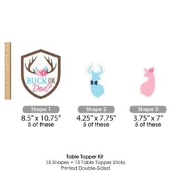 Big Dot Of Happiness Buck Or Doe - Hunting Gender Reveal Party Centerpiece Sticks - Table Toppers - Set Of 15 -Anagram Shop GUEST 5ca9a737 86fb 4da4 b131 284a0295cec9