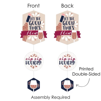 Big Dot Of Happiness But First, Wine - Wine Tasting Party DIY Dangler Backdrop - Hanging Vertical Decorations - 30 Pieces 5 Big Dot Of Happiness But First, Wine - Wine Tasting Party DIY Dangler Backdrop - Hanging Vertical Decorations - 30 Pieces - Image 5