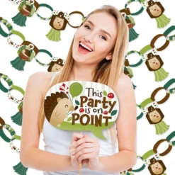 Big Dot Of Happiness Forest Hedgehogs - Banner And Photo Booth Decorations - Woodland Birthday Party Or Baby Shower Supplies Kit - Doterrific Bundle