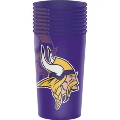 NFL 22oz 8ct Minnesota Vikings Football Souvenir Cups
