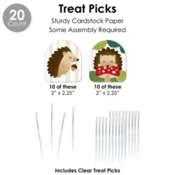 Big Dot Of Happiness Forest Hedgehogs - Woodland Birthday Party Or Baby Shower Favors And Cupcake Kit - Fabulous Favor Party Pack - 100 Pieces -Anagram Shop GUEST 5f042c05 be6b 4d37 9fa9 3cae38a43ffc