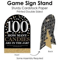 Big Dot Of Happiness Adult 100th Birthday - Gold - How Many Candies Birthday Party Game - 1 Stand And 40 Cards - Candy Guessing Game -Anagram Shop GUEST 6019f606 cf36 4678 9b7e 7822d5ceeee6