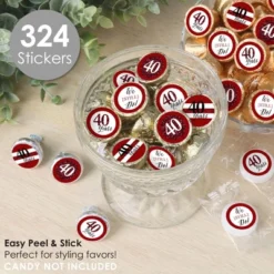 Big Dot Of Happiness We Still Do - 40th Wedding Anniversary - Anniversary Party Small Round Candy Stickers - Party Favor Labels - 324 Count