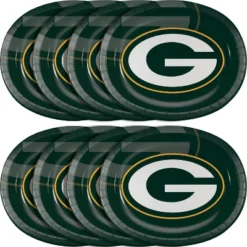 NFL 24ct Green Bay Packers Football Oval Plates