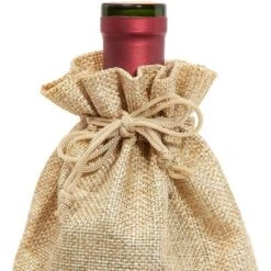 Juvale 24-Pack Burlap Wine Gift Bag With Jute Drawstring, Natural Linen Wine Bottle Wrapping Holder For Anniversary Wedding Events, 14" X 6" -Anagram Shop GUEST 60a7215a 86b0 4b15 83d9 00c496464fe6
