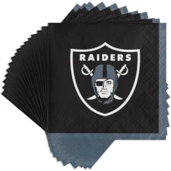 NFL 48ct Las Vegas Raiders Football Beverage Napkins