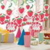 Big Dot Of Happiness Berry Sweet Strawberry - Fruit Themed Birthday Party Or Baby Shower Hanging Decor - Party Decoration Swirls - Set Of 40