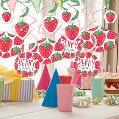 Big Dot Of Happiness Berry Sweet Strawberry - Fruit Themed Birthday Party Or Baby Shower Hanging Decor - Party Decoration Swirls - Set Of 40 1 Big Dot Of Happiness Berry Sweet Strawberry - Fruit Themed Birthday Party Or Baby Shower Hanging Decor - Party Decoration Swirls - Set Of 40