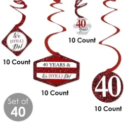 Big Dot Of Happiness We Still Do - 40th Wedding Anniversary - Anniversary Party Hanging Decor - Party Decoration Swirls - Set Of 40 -Anagram Shop GUEST 6150c06d 4ba9 4d32 b388 cd439f1ce28c