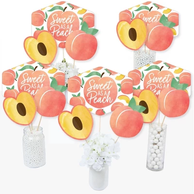 Big Dot Of Happiness Sweet As A Peach - Fruit Themed Baby Shower Or Birthday Party Centerpiece Sticks - Table Toppers - Set Of 15 1 Big Dot Of Happiness Sweet As A Peach - Fruit Themed Baby Shower Or Birthday Party Centerpiece Sticks - Table Toppers - Set Of 15