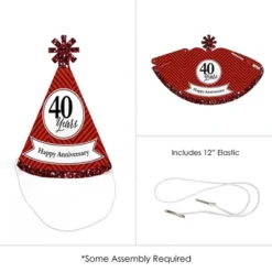Big Dot Of Happiness We Still Do - 40th Wedding Anniversary - Mini Cone Anniversary Party Hats - Small Little Party Hats - Set Of 8 -Anagram Shop GUEST 62e11114 9a41 4298 be60 01282e350122