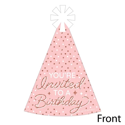 Big Dot Of Happiness Pink Rose Gold Birthday - Shaped Fill-In Invitations - Happy Birthday Party Invitation Cards With Envelopes - Set Of 12 2 Big Dot Of Happiness Pink Rose Gold Birthday - Shaped Fill-In Invitations - Happy Birthday Party Invitation Cards With Envelopes - Set Of 12 - Image 2
