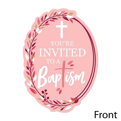 Big Dot Of Happiness Baptism Pink Elegant Cross - Shaped Fill-in Invitations - Girl Religious Party Invitation Cards With Envelopes - Set Of 12 1 Big Dot Of Happiness Baptism Pink Elegant Cross - Shaped Fill-in Invitations - Girl Religious Party Invitation Cards With Envelopes - Set Of 12