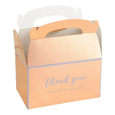 Sparkle And Bash 24 Pack Rose Gold Thank You Party Favor Gable Gift Boxes For Wedding, Birthday Party, 6.25 X 3.5 X 3.5 In 5 Sparkle And Bash 24 Pack Rose Gold Thank You Party Favor Gable Gift Boxes For Wedding, Birthday Party, 6.25 X 3.5 X 3.5 In - Image 5