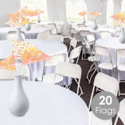 Big Dot Of Happiness Stay Groovy - Triangle Boho Hippie Party Photo Props - Pennant Flag Centerpieces - Set Of 20