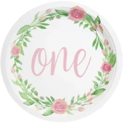 Blue Panda 80-Count Disposable Paper Plates, 1st Birthday Party Supplies, Floral Design, 9 Inches In Diameter -Anagram Shop GUEST 644256d5 c9c2 4d3a 8b65 598d74294f0b