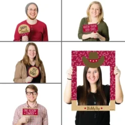 Big Dot Of Happiness Cowboy - Western Birthday Party Or Baby Shower Selfie Photo Booth Picture Frame & Props - Printed On Sturdy Material