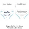 Big Dot Of Happiness Hello Little One - Blue And Silver - Diaper Shaped Raffle Ticket Inserts - Boy Baby Shower Diaper Raffle Game - Set Of 24