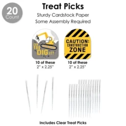 Big Dot Of Happiness Dig It - Construction Party Zone - Baby Shower Or Birthday Party Favors And Cupcake Kit - Fabulous Favor Party Pack - 100 Pieces -Anagram Shop GUEST 66ba0c40 bd6c 4d62 932e 97ac955da806