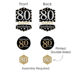 Big Dot Of Happiness Adult 80th Birthday - Gold - Birthday Party DIY Dangler Backdrop - Hanging Vertical Decorations - 30 Pieces -Anagram Shop GUEST 672e009f 4214 4c0d a551 709b0636774b