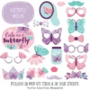 Big Dot Of Happiness Beautiful Butterfly - Floral Baby Shower Or Birthday Party Photo Booth Props Kit - 20 Count
