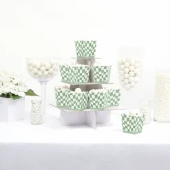Big Dot Of Happiness Sage Green Checkered Party - Party Mini Favor Boxes - Treat Candy Boxes - Set Of 12