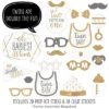 Big Dot Of Happiness It's Twins - Gold Twins Baby Shower Photo Booth Props Kit - 20 Count