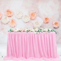 PiccoCasa Long Fluffy Tulle Fluffy Table Skirt For Rectangle Tables 6 PiccoCasa Long Fluffy Tulle Fluffy Table Skirt For Rectangle Tables -Anagram Shop GUEST 685cf60d 2f6f 4561 a160 6e167b858c31