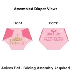 Big Dot Of Happiness Little Princess Crown - Pink And Gold Princess Baby Shower Conversation Starter - 2-in-1 Dirty Diaper Game - Set Of 24 -Anagram Shop GUEST 6a63ecac e736 4793 a599 920b7106c09f