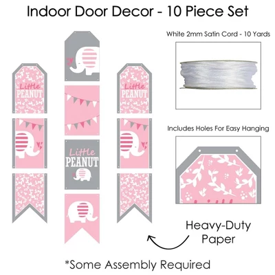 Big Dot Of Happiness Pink Elephant - Hanging Vertical Paper Door Banners - Girl Baby Shower Or Birthday Party Wall Decoration Kit - Indoor Door Decor 3 Big Dot Of Happiness Pink Elephant - Hanging Vertical Paper Door Banners - Girl Baby Shower Or Birthday Party Wall Decoration Kit - Indoor Door Decor - Image 3