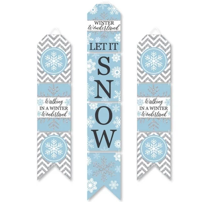 Big Dot Of Happiness Winter Wonderland - Hanging Vertical Paper Door Banners - Snowflake Holiday Party & Winter Wedding Wall Kit - Indoor Door Decor 5 Big Dot Of Happiness Winter Wonderland - Hanging Vertical Paper Door Banners - Snowflake Holiday Party & Winter Wedding Wall Kit - Indoor Door Decor - Image 5
