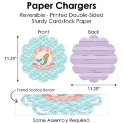 Big Dot Of Happiness Let’s Be Mermaids - Baby Shower Or Birthday Party Paper Charger And Table Decorations - Chargerific Kit - Place Setting For 8 -Anagram Shop GUEST 6ac6074b db42 407d 9400 929025b2c98d