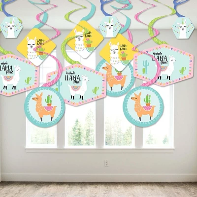 Big Dot Of Happiness Whole Llama Fun - Llama Fiesta Baby Shower Or Birthday Party Hanging Decor - Party Decoration Swirls - Set Of 40 2 Big Dot Of Happiness Whole Llama Fun - Llama Fiesta Baby Shower Or Birthday Party Hanging Decor - Party Decoration Swirls - Set Of 40 - Image 2