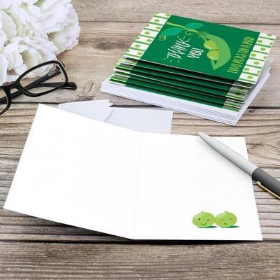 Big Dot Of Happiness Double The Fun - Twins Two Peas In A Pod - Baby Shower Or First Birthday Party Thank You Cards (8 Count) 3 Big Dot Of Happiness Double The Fun - Twins Two Peas In A Pod - Baby Shower Or First Birthday Party Thank You Cards (8 Count) - Image 3