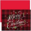 Masterpiece Studios Hollyville 16-Count Christmas Cards In Keepsake Box, Plaid Merry Christmas (880600)
