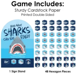 Big Dot Of Happiness Shark Zone - Jawsome Shark Party Or Birthday Party Scavenger Hunt - 1 Stand And 48 Game Pieces - Hide And Find Game -Anagram Shop GUEST 6f02fb1c 4e8f 40a1 91bf 1abc46e13efa
