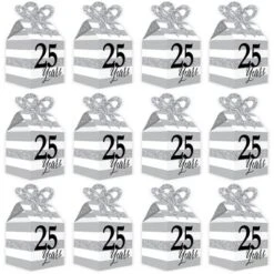 Big Dot Of Happiness We Still Do - 25th Wedding Anniversary - Square Favor Gift Boxes - Anniversary Party Bow Boxes - Set Of 12 -Anagram Shop GUEST 708a7e09 1079 4e57 ac28 f629865b6769