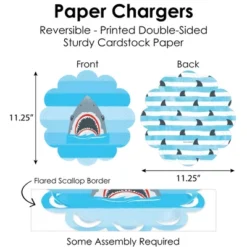 Big Dot Of Happiness Shark Zone - Jawsome Shark Party Or Birthday Party Paper Charger & Table Decorations Chargerific Kit For 8 -Anagram Shop GUEST 70c73768 d41d 42b2 8376 74a85742b47d